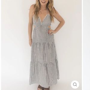 Lush Striped Midi Dress